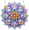 Mandala Flower Diamond Art Hanging Kit for Adults – DIY 5D Crystal Window Pendant – Acrylic Diamond Art Ornament for Home, Garden, Front Door, Wall Décor, 7.8×7.8 Inch